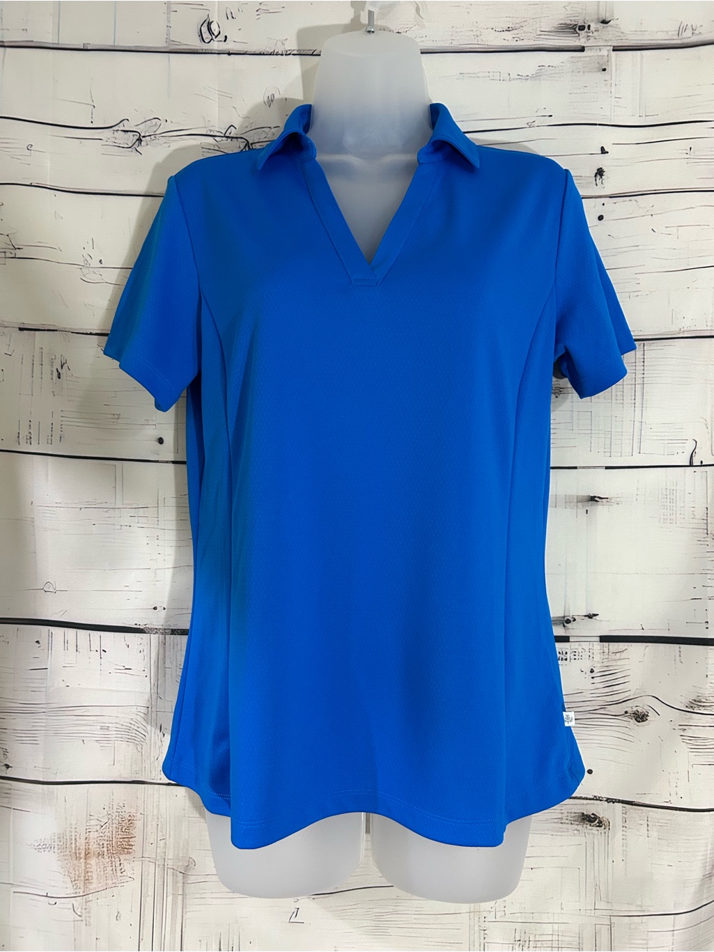 Lady Hagen | Women's Essential Blue V Neck Polo Size Medium M